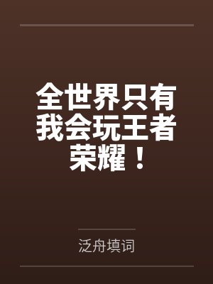 全世界只有我会玩王者荣耀小说封面