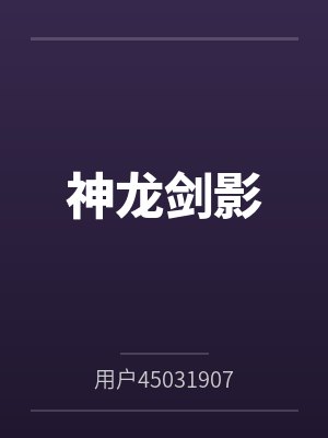 神龙剑影封面