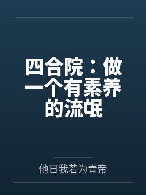 四合院：做一个有素养的流氓封面